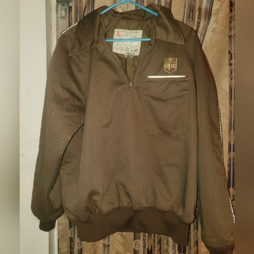 Vintage United Parcel Service UPS Half Zip Jacket Medium 38-40